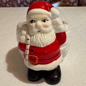 Festive Red and White Santa Figurine Planter